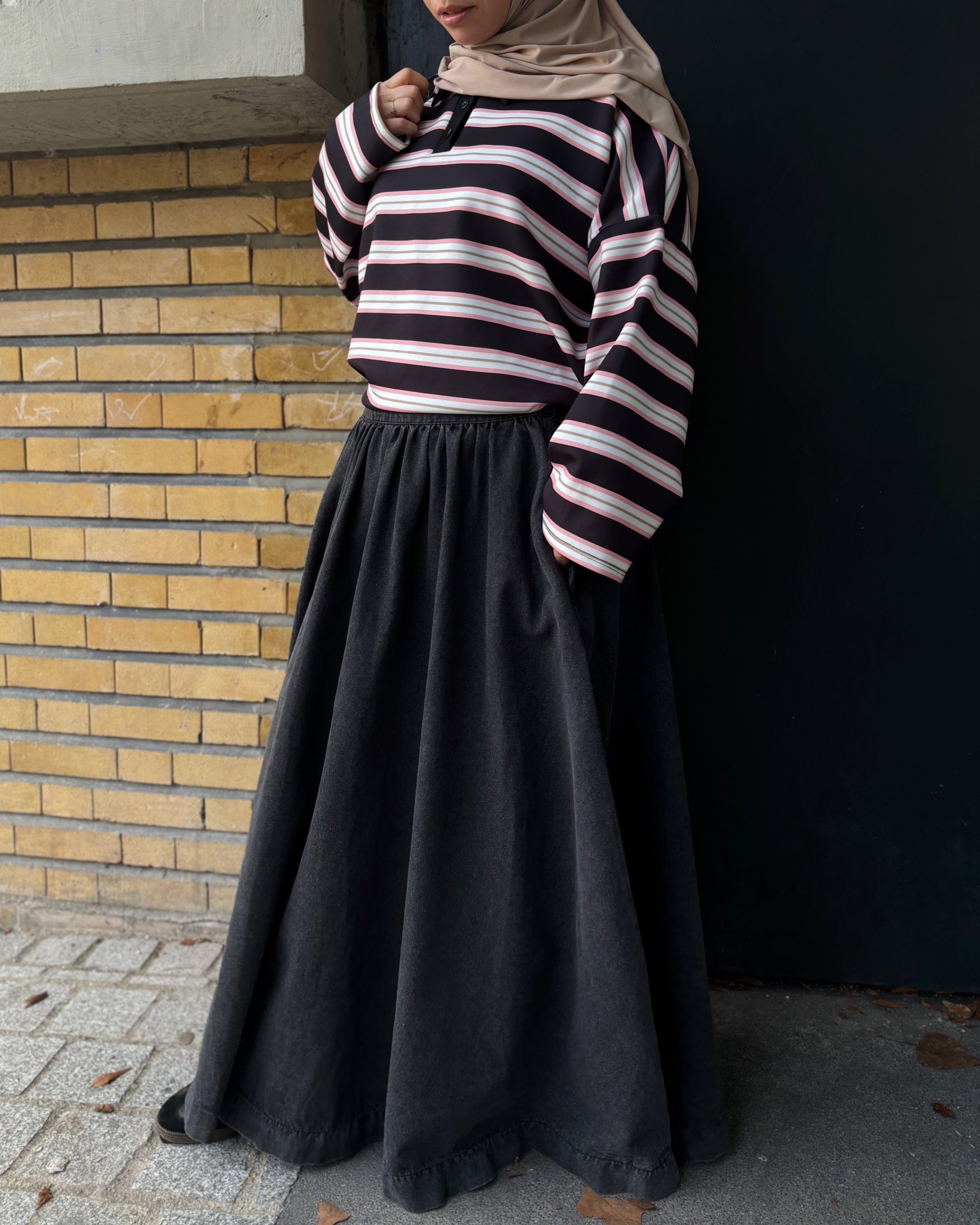 Jupe longue en jean 100% coton – Coupe large