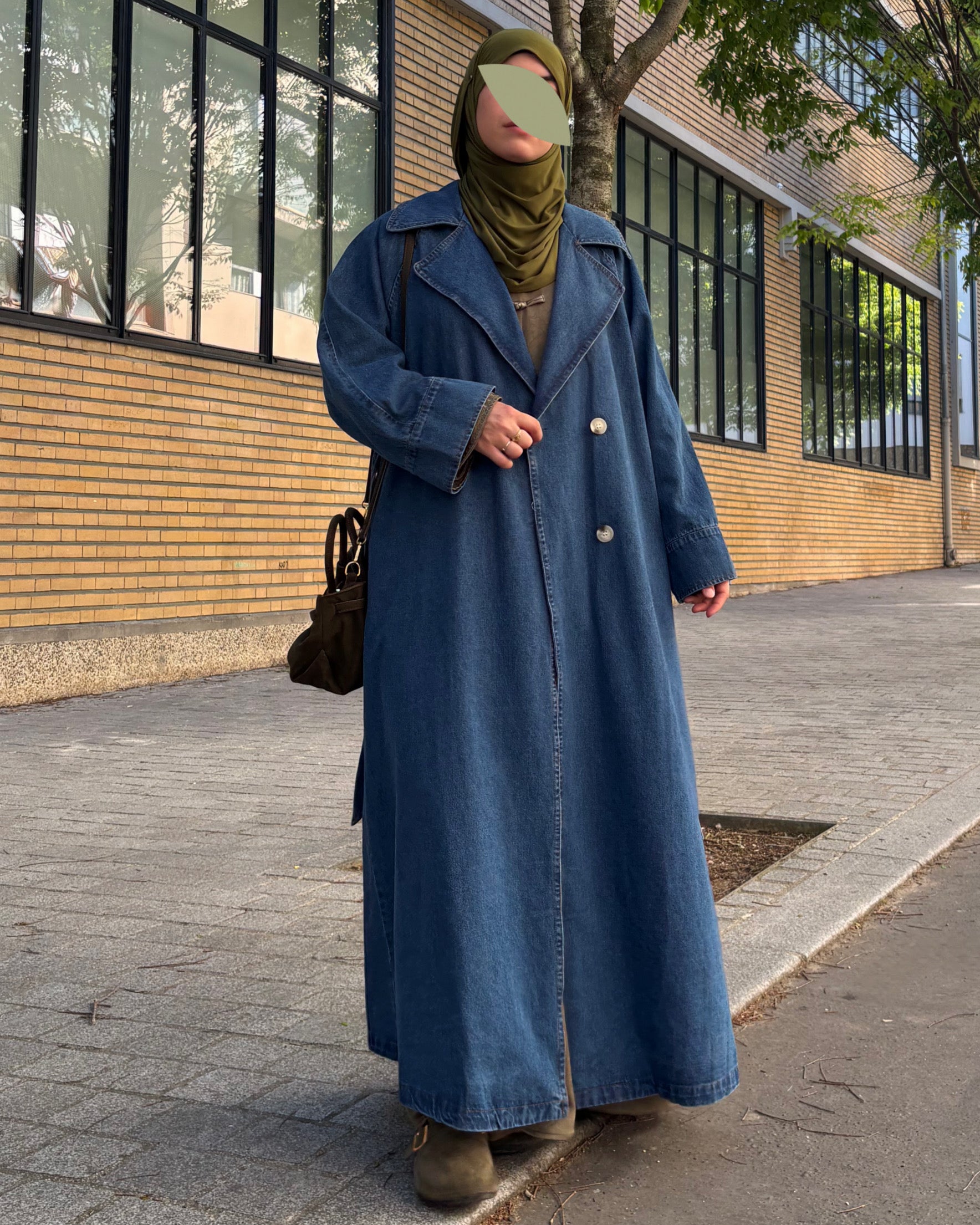 Trench en jean léger 100% coton – Modest Fashion