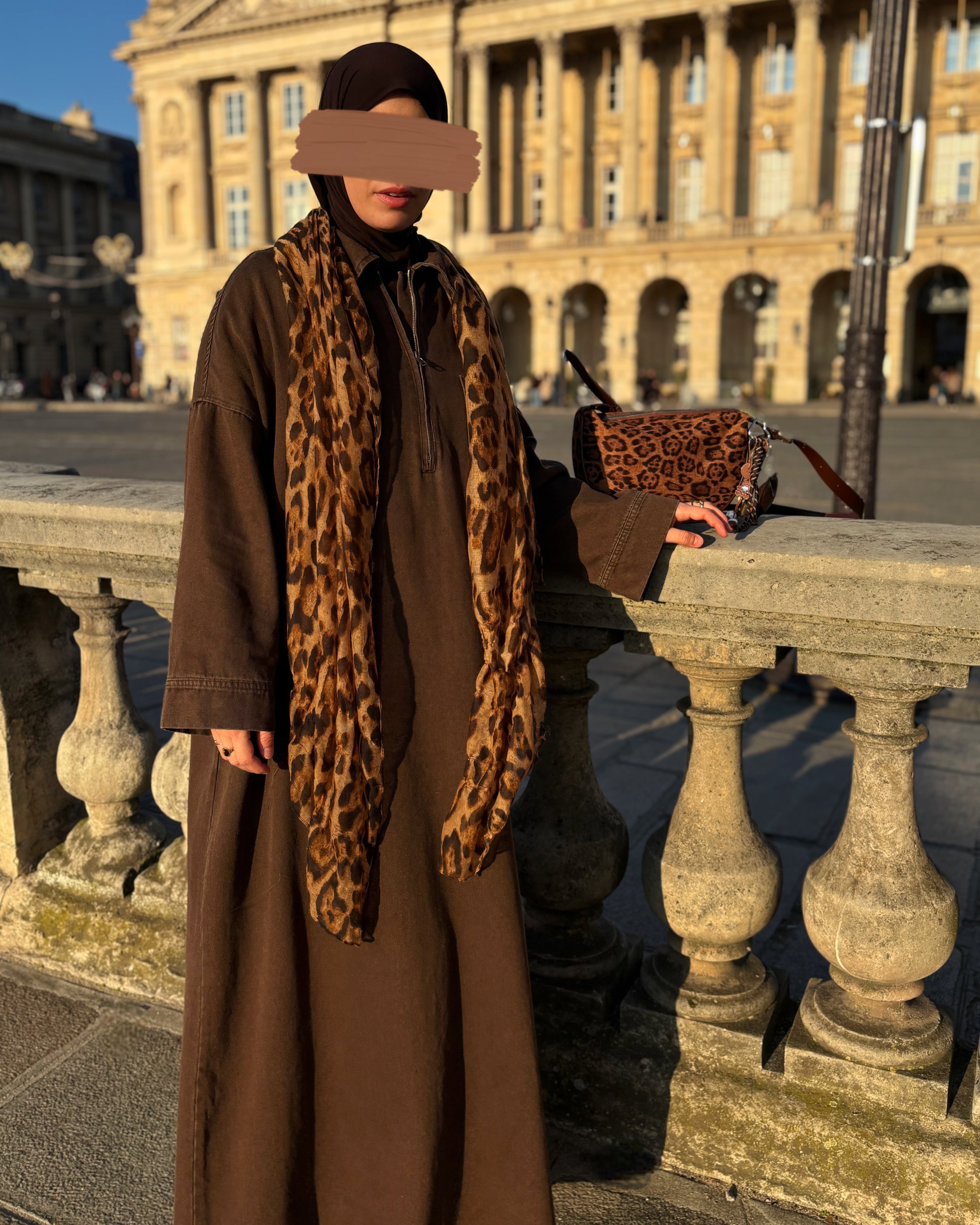 Abaya en jean zippée 100 % coton – Moderne & Tendance