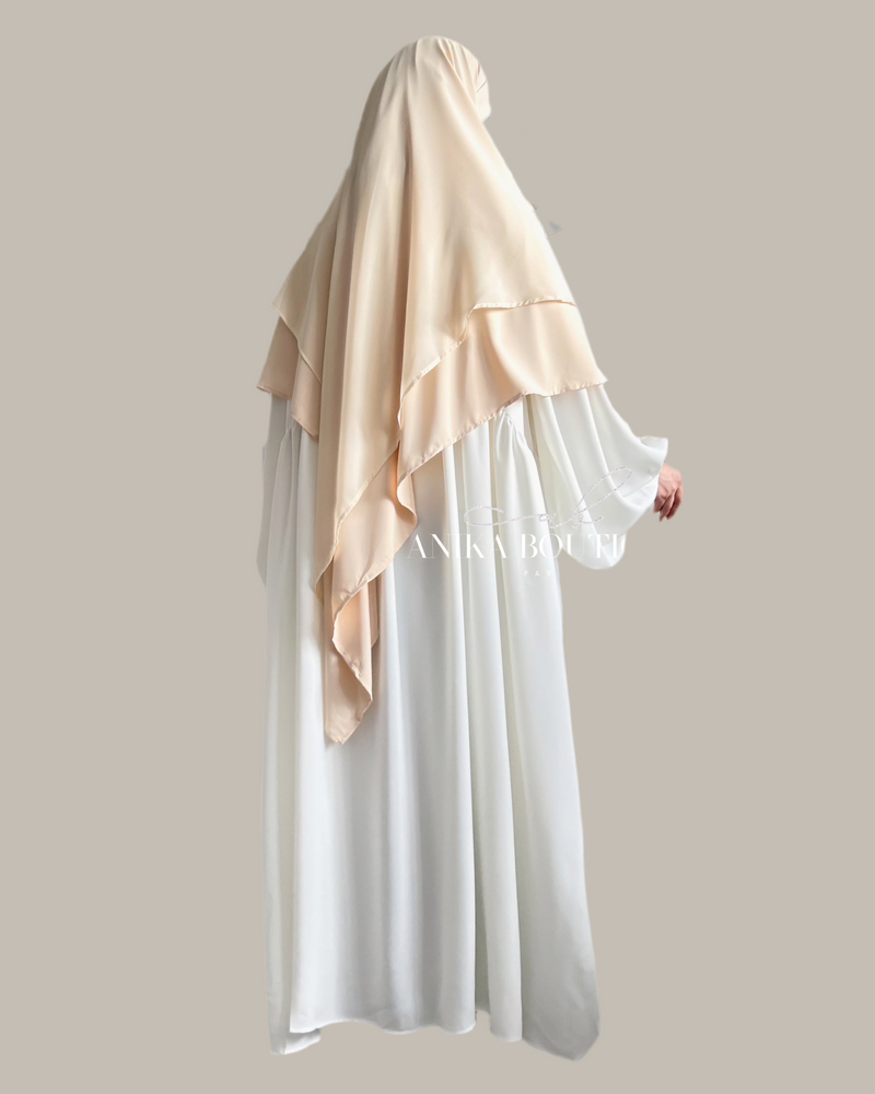 Khimar moyen 2 voiles bi-matière