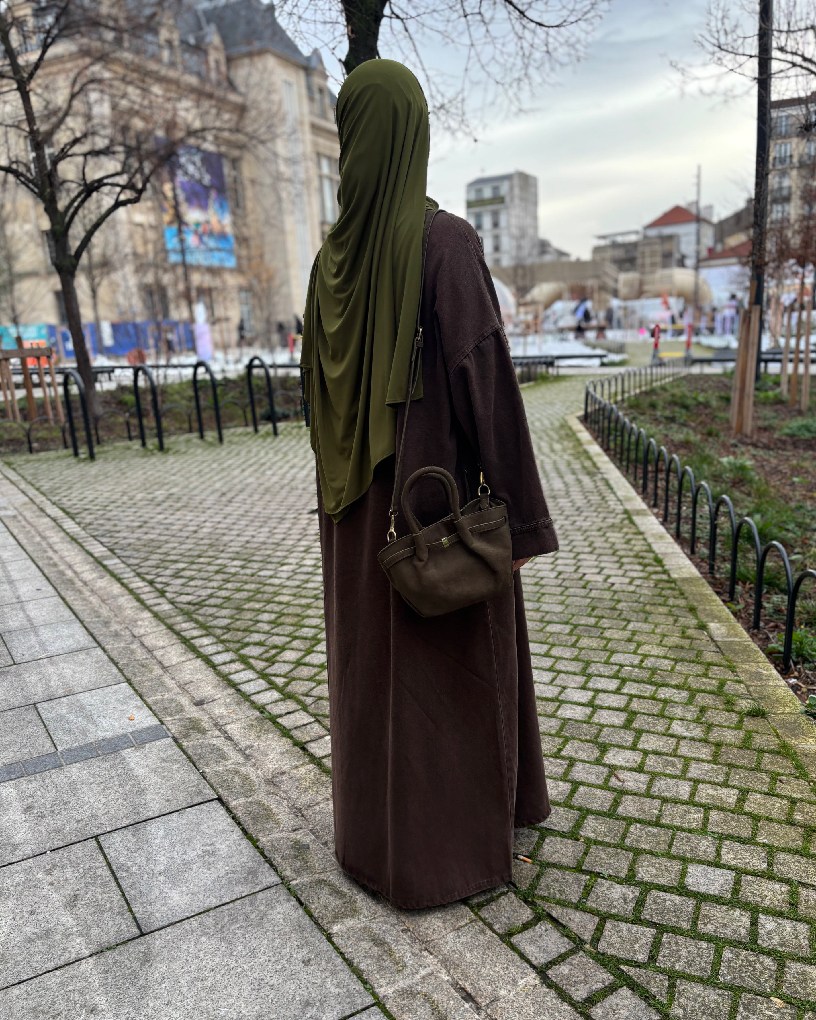 Abaya en jean zippée 100 % coton – Moderne & Tendance