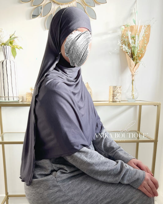 Hijab jersey 2 en 1 facile à enfiler
