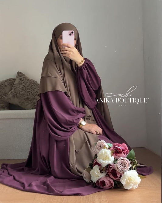 Abaya Naïla - Élégance et Confort avec Manches Bouffantes