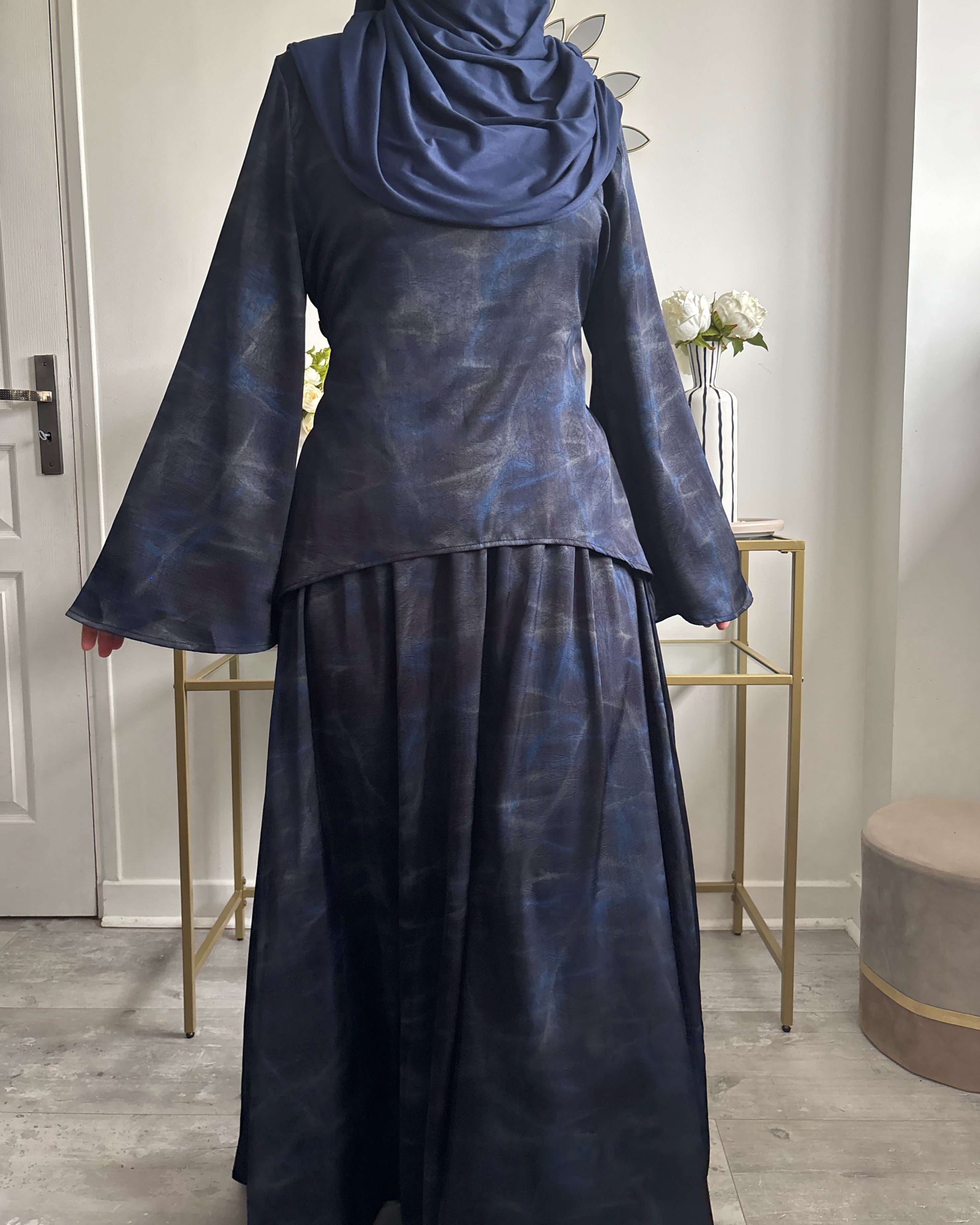 Ensemble Modest Fashion Femme Musulmane – Tunique Évasée & Jupe Longue Fluide