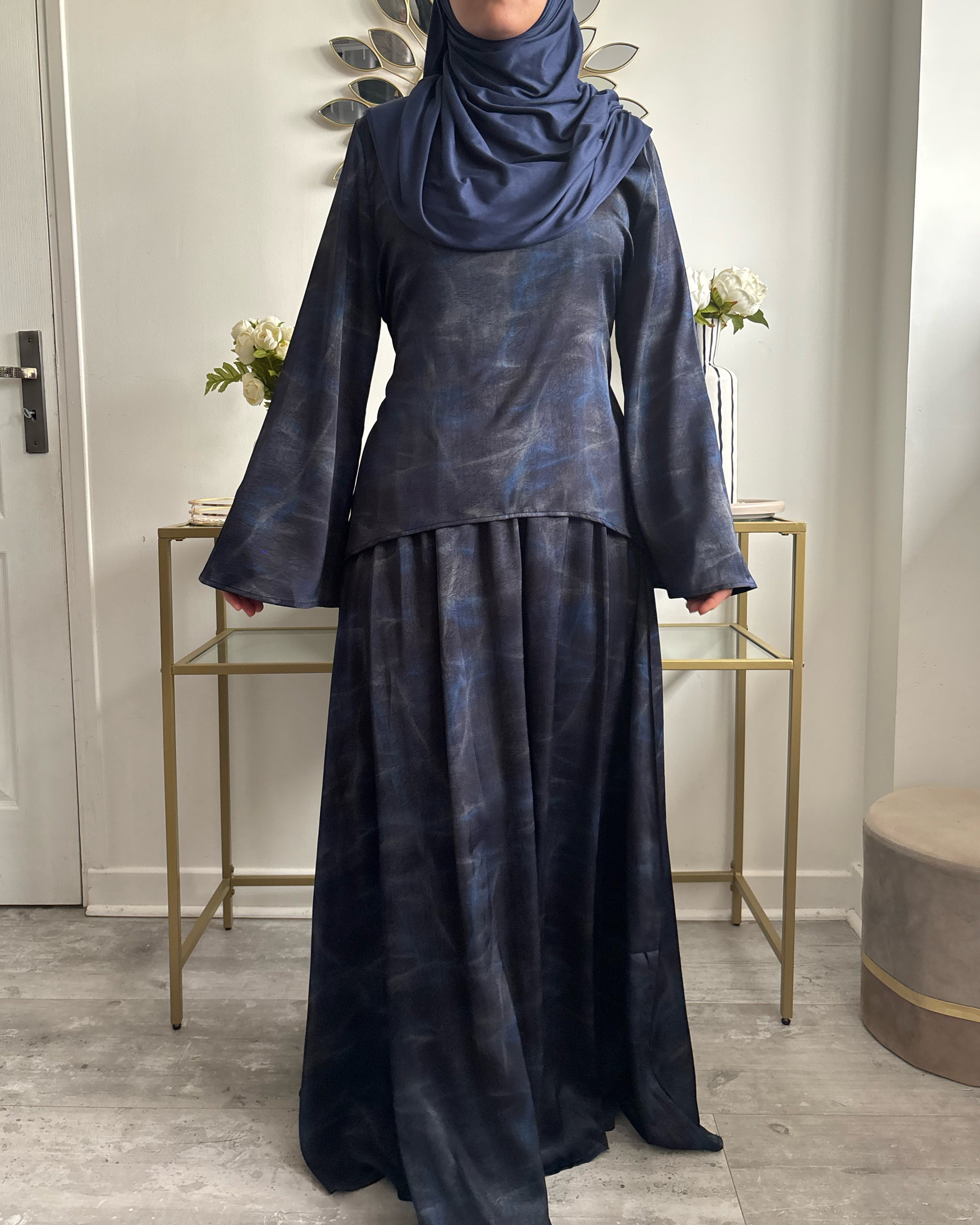 Ensemble Modest Fashion Femme Musulmane – Tunique Évasée & Jupe Longue Fluide