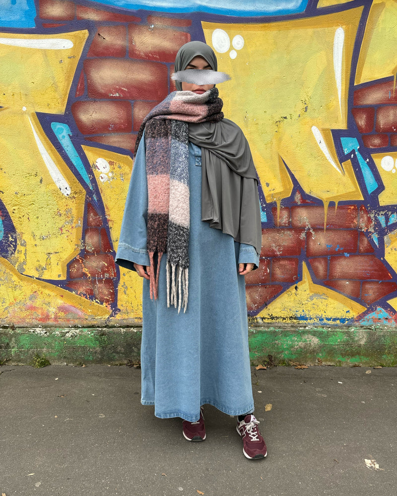 Abaya Oversize en Denim – Style Moderne et Modestie Parfaite