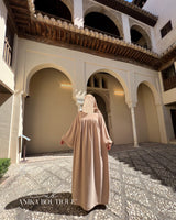 Abaya Namra soie de medine manches bouffantes