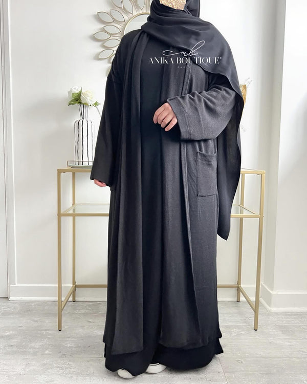Cardigan noir maille fine