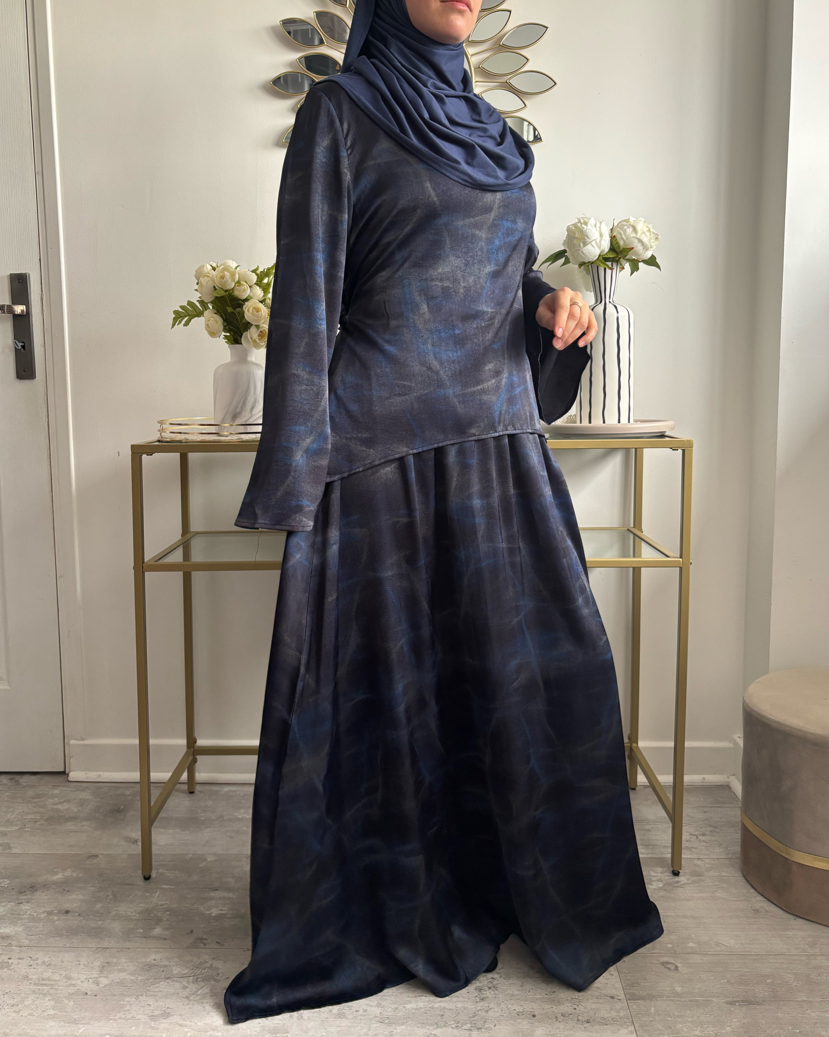 Ensemble Modest Fashion Femme Musulmane – Tunique Évasée & Jupe Longue Fluide