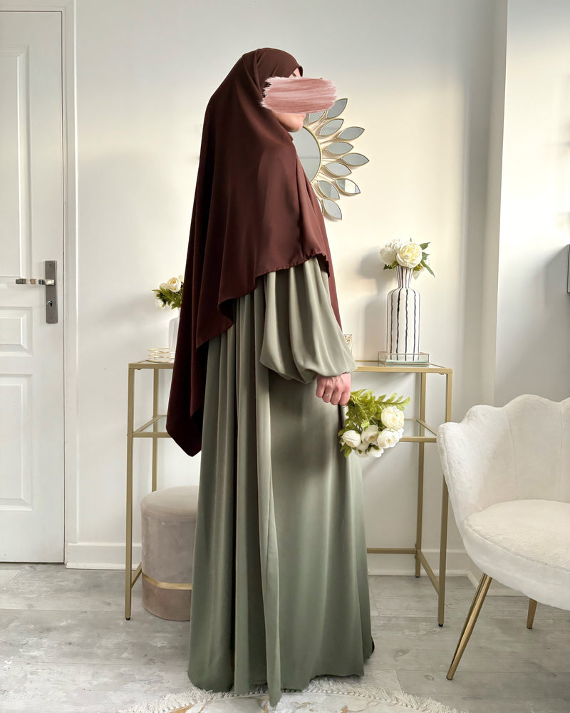 Khimar moyen soie de medine chocolat
