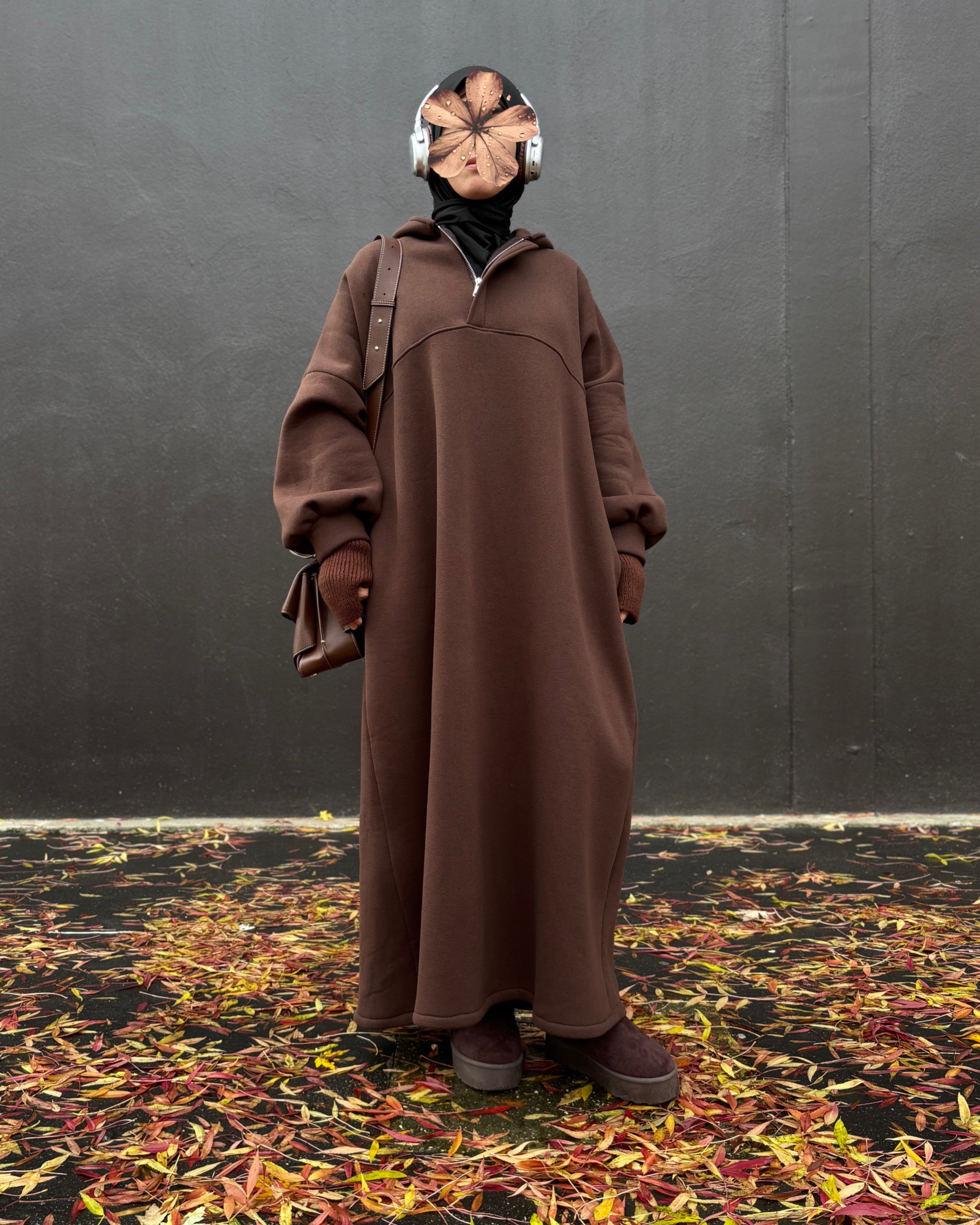 Sweat Maxi Moltonné Oversize – L’abaya pull cocooning de la saison