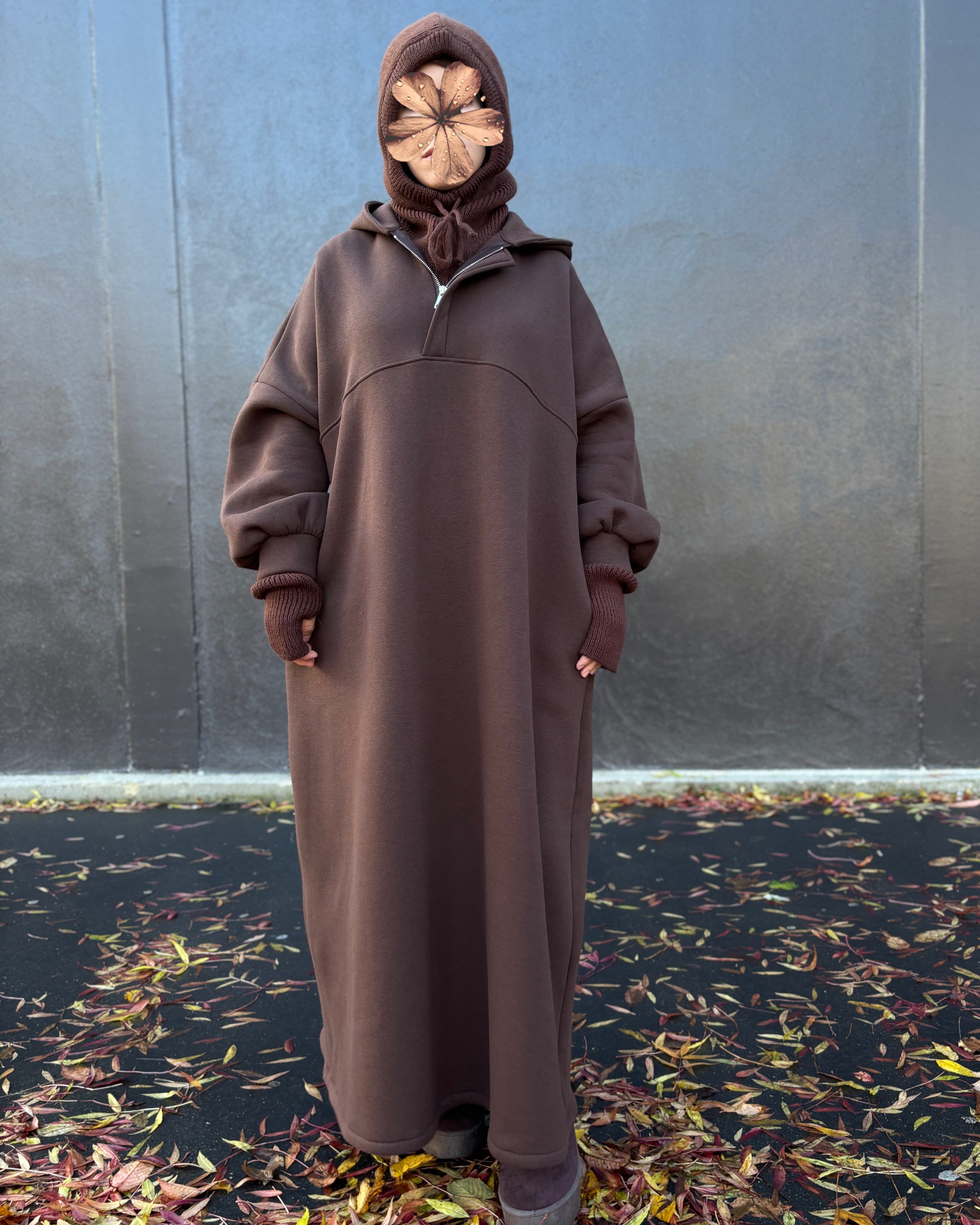 Sweat Maxi Moltonné Oversize – L’abaya pull cocooning de la saison