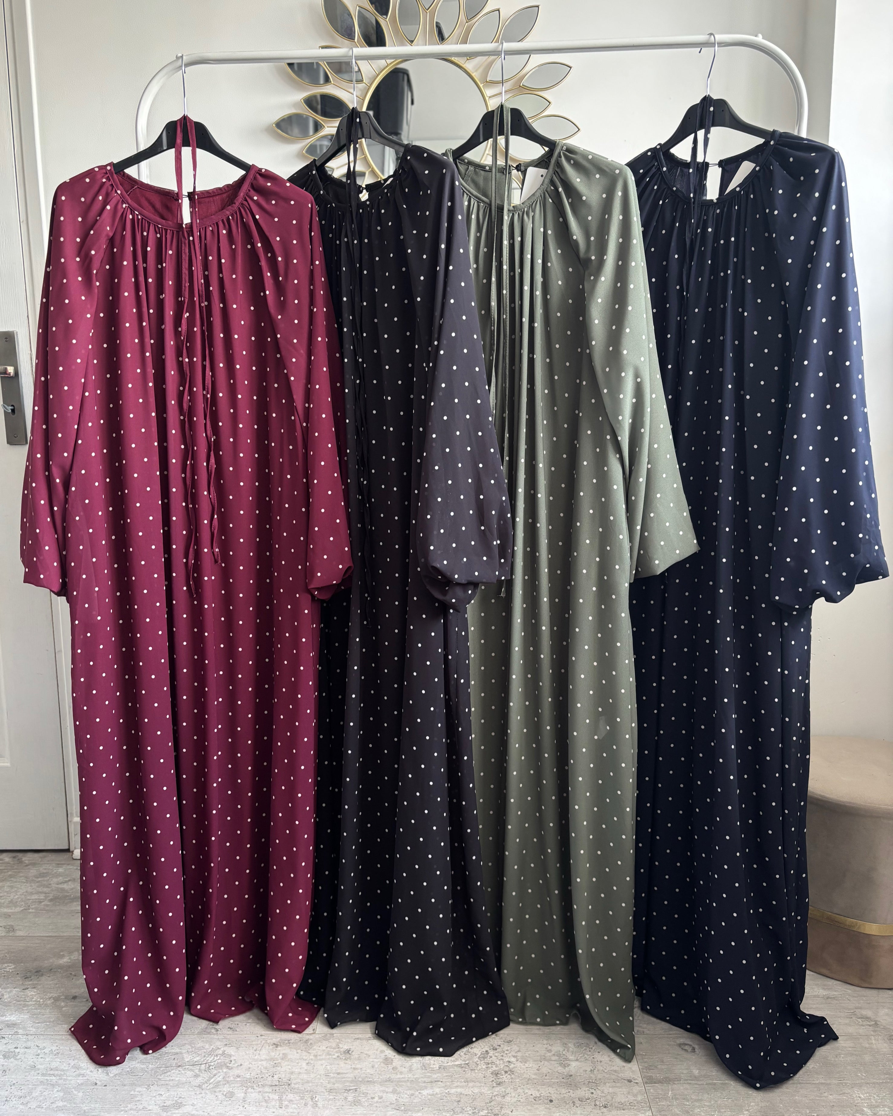Robe Longue à Pois – Modest Fashion Élégante
