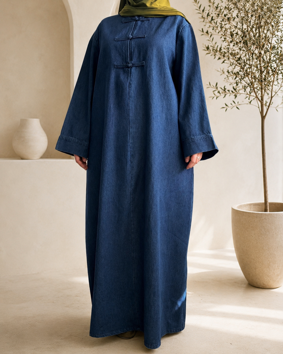 Abaya Jean Oversize – Élégance moderne & inspiration asiatique