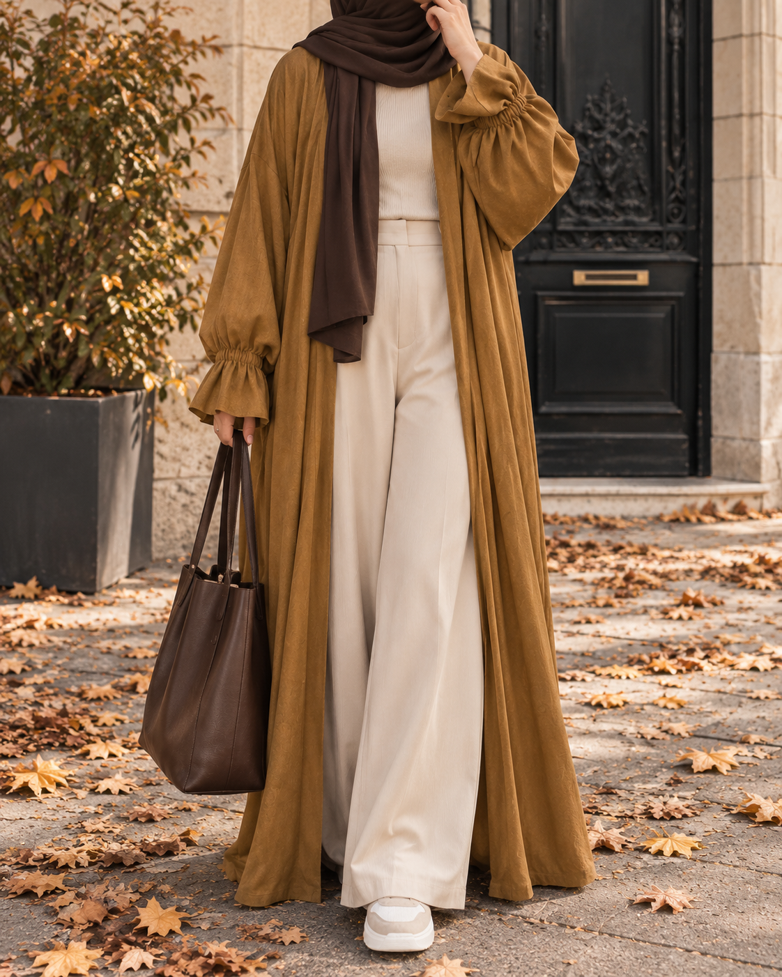 Gilet long MAHA – Maille fine, coupe papillon