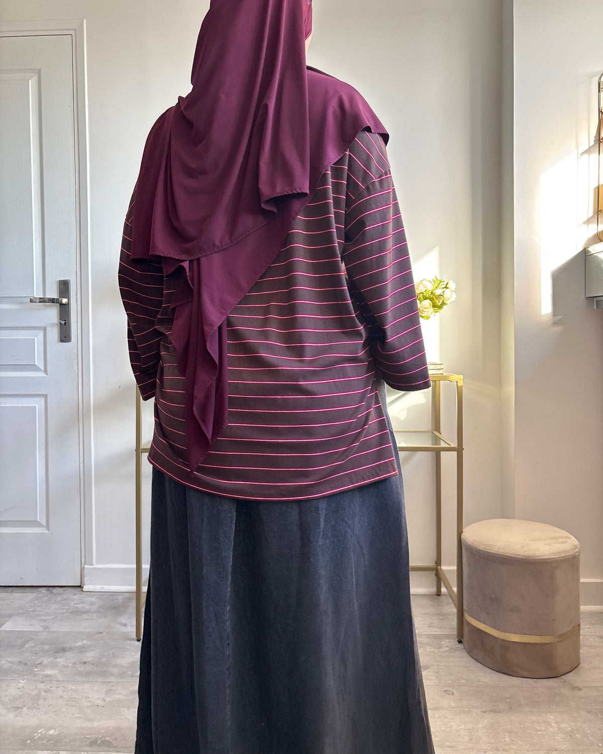 T-shirt Oversize Rayé Long – Modest Fashion