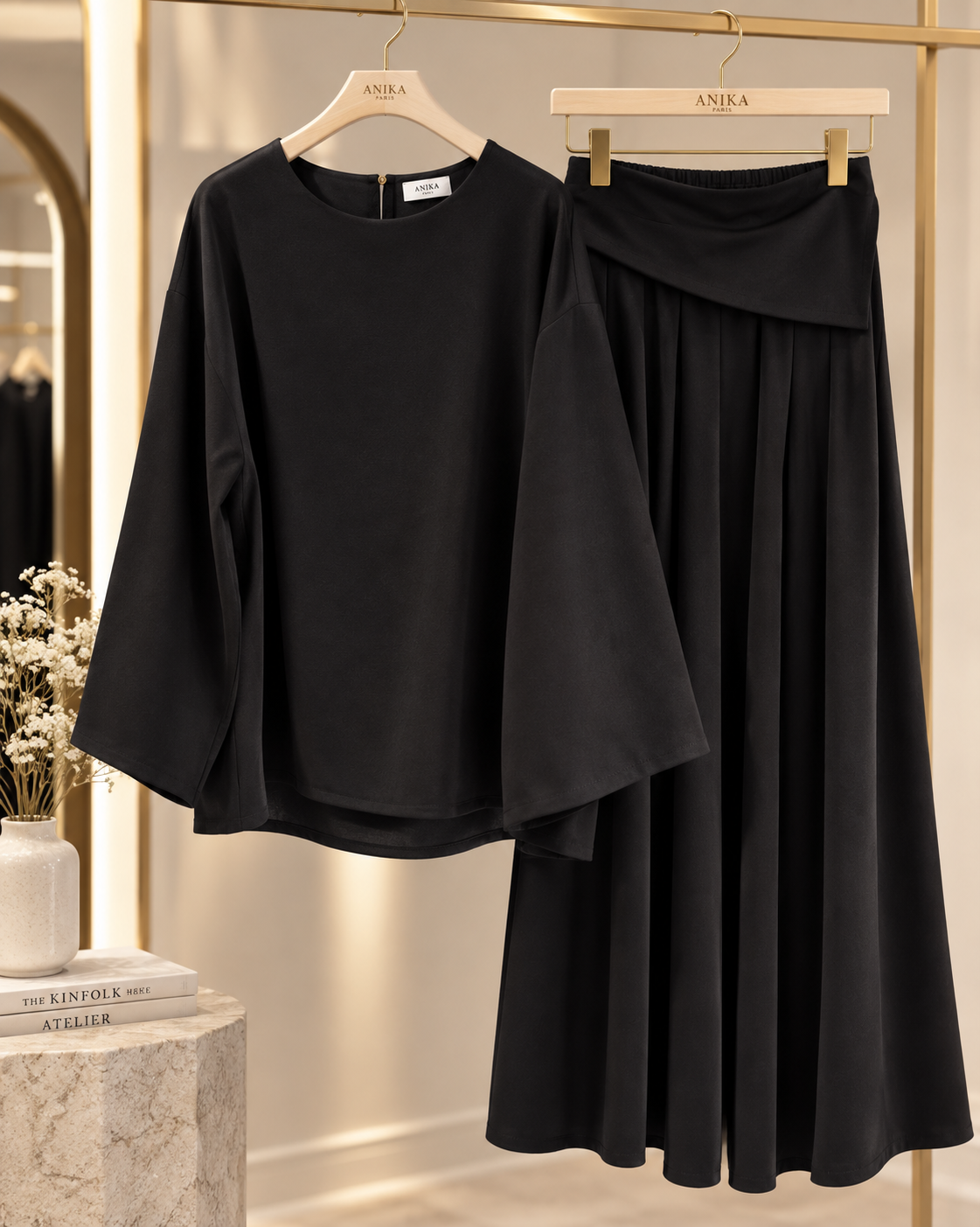 Ensemble Modest Tunique & Pantalon Wide Leg – Layering