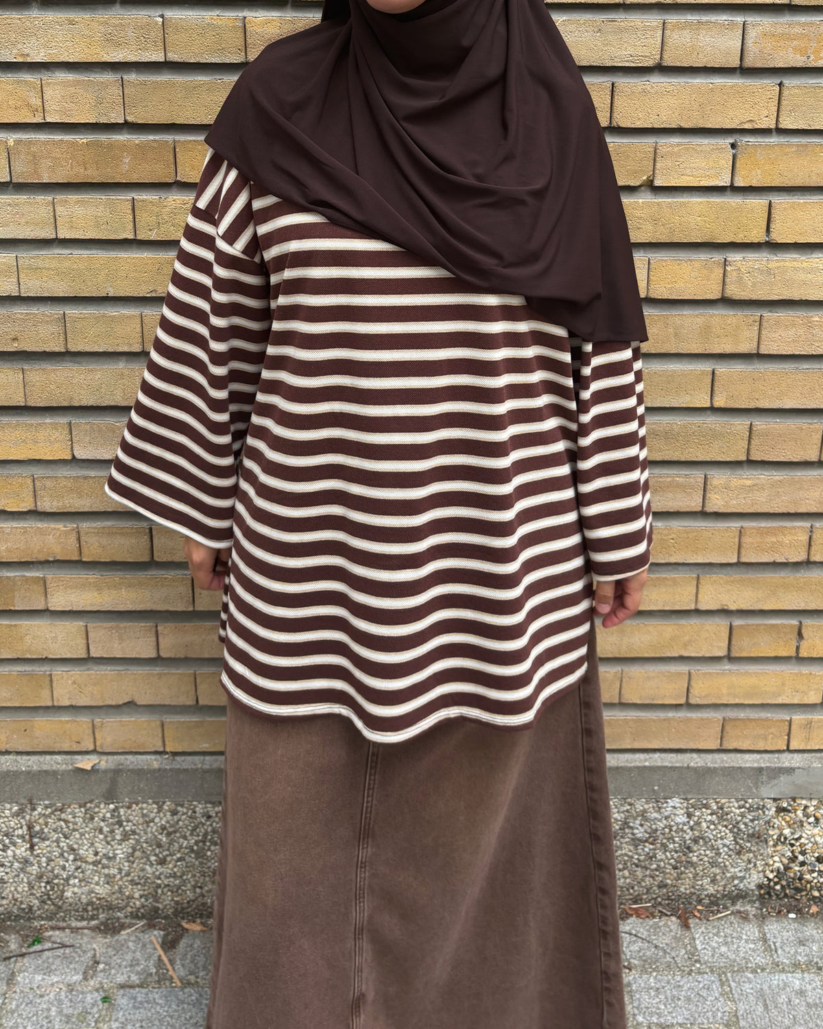 Polo long oversize femme en coton piqué – Modest Fashion