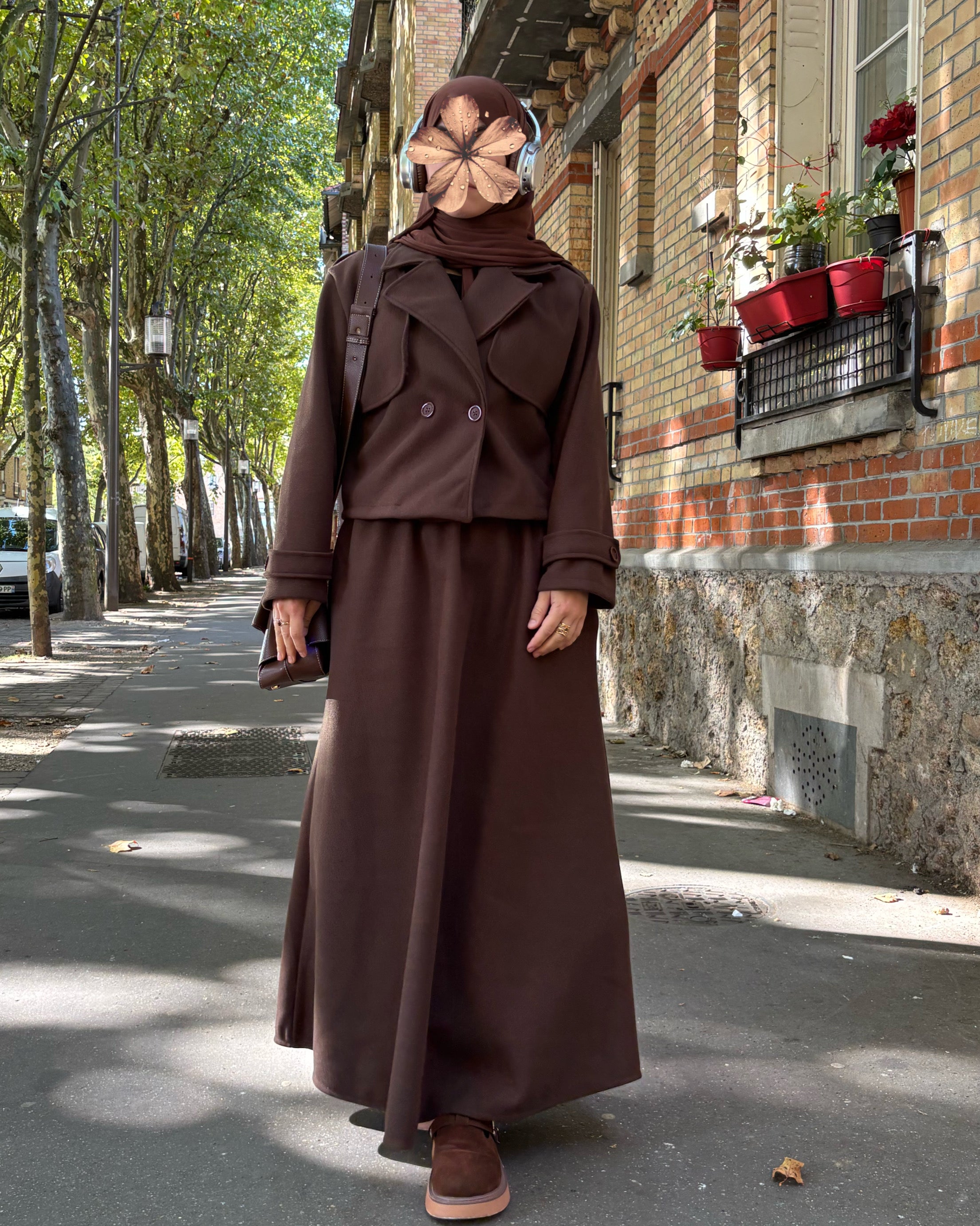 Ensemble Modest Fashion Jupe & Veste Trench – Élégance & Confort