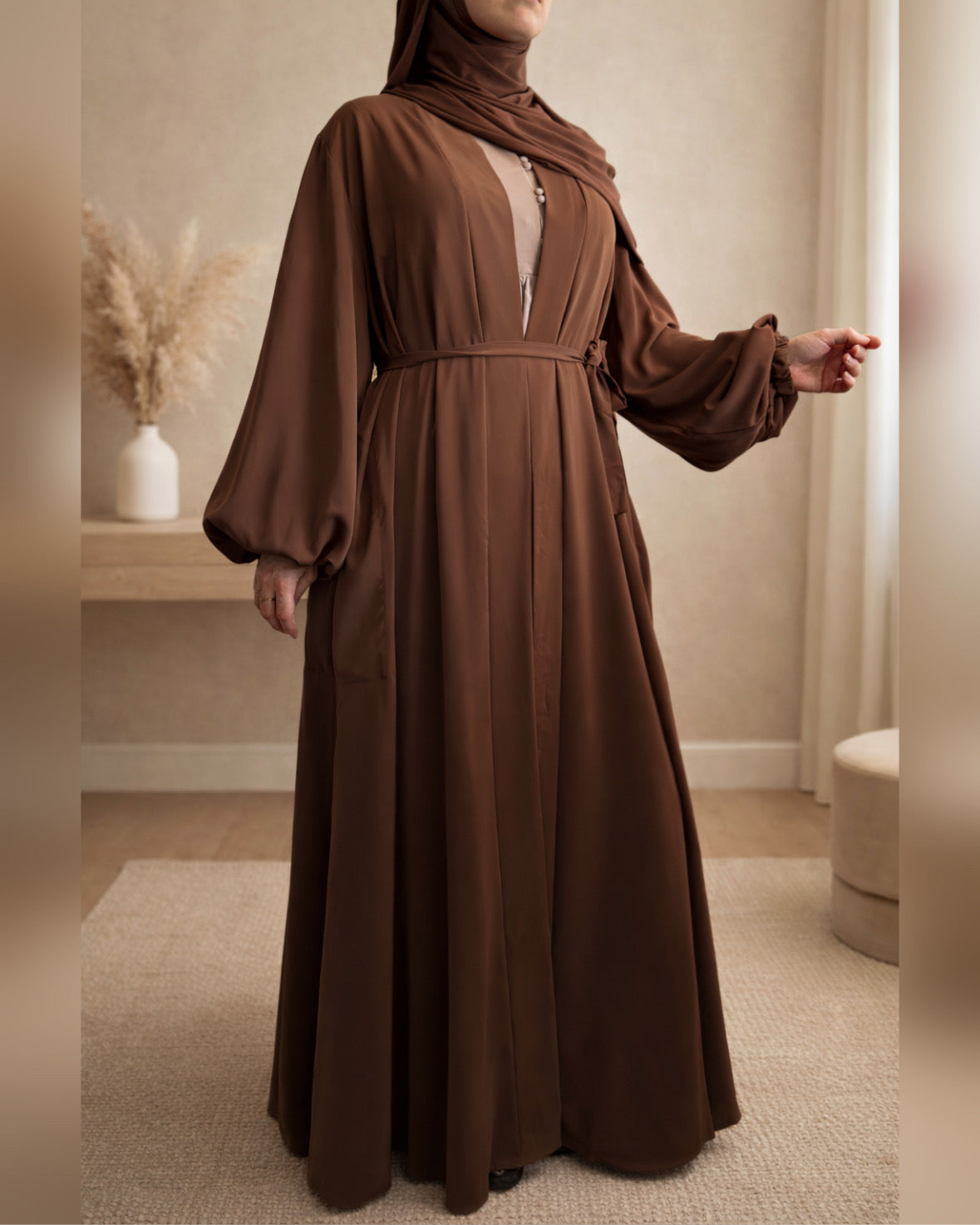 Kimono manches bouffantes – Chocolat