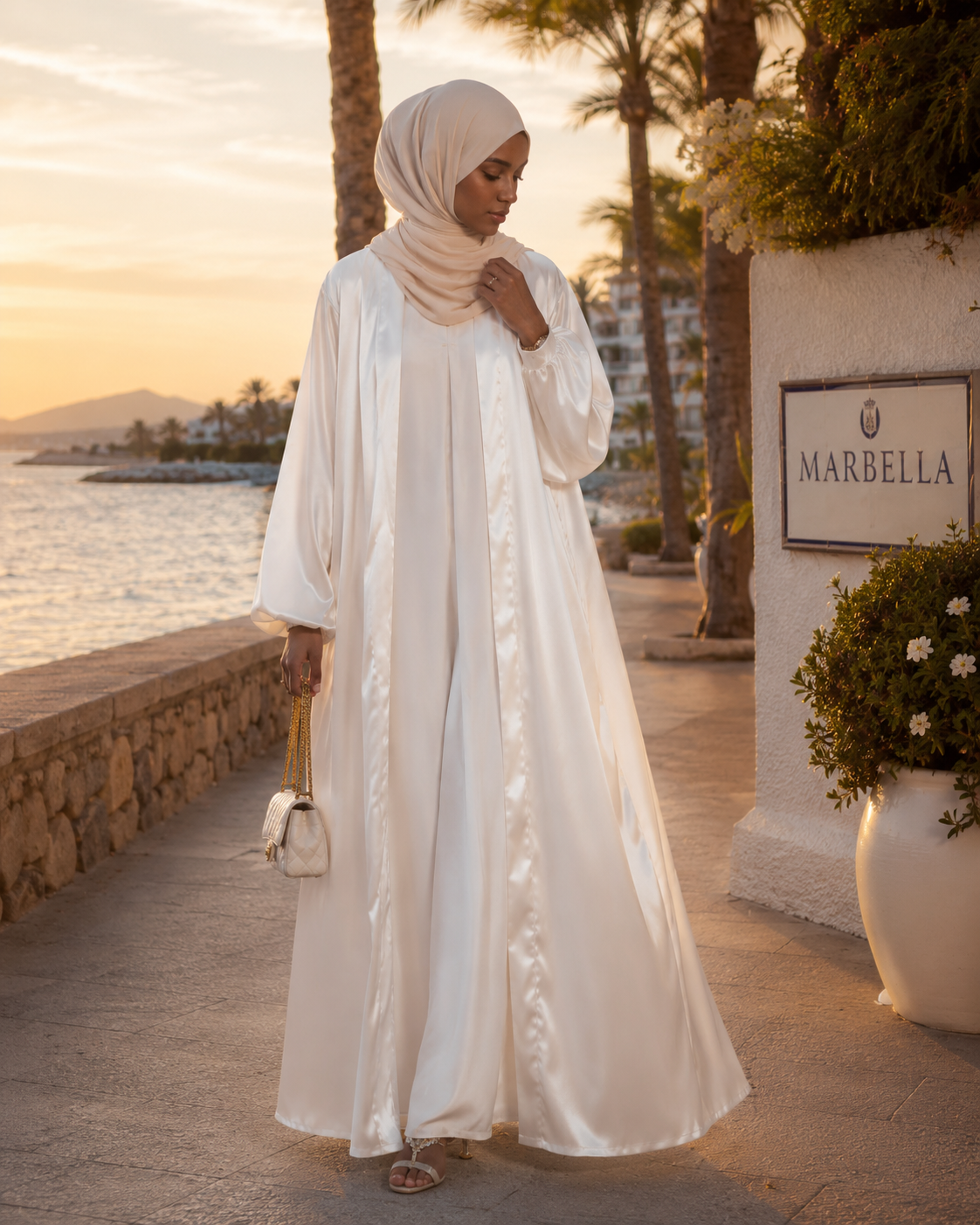 Kimono Satiné Manches Bouffantes