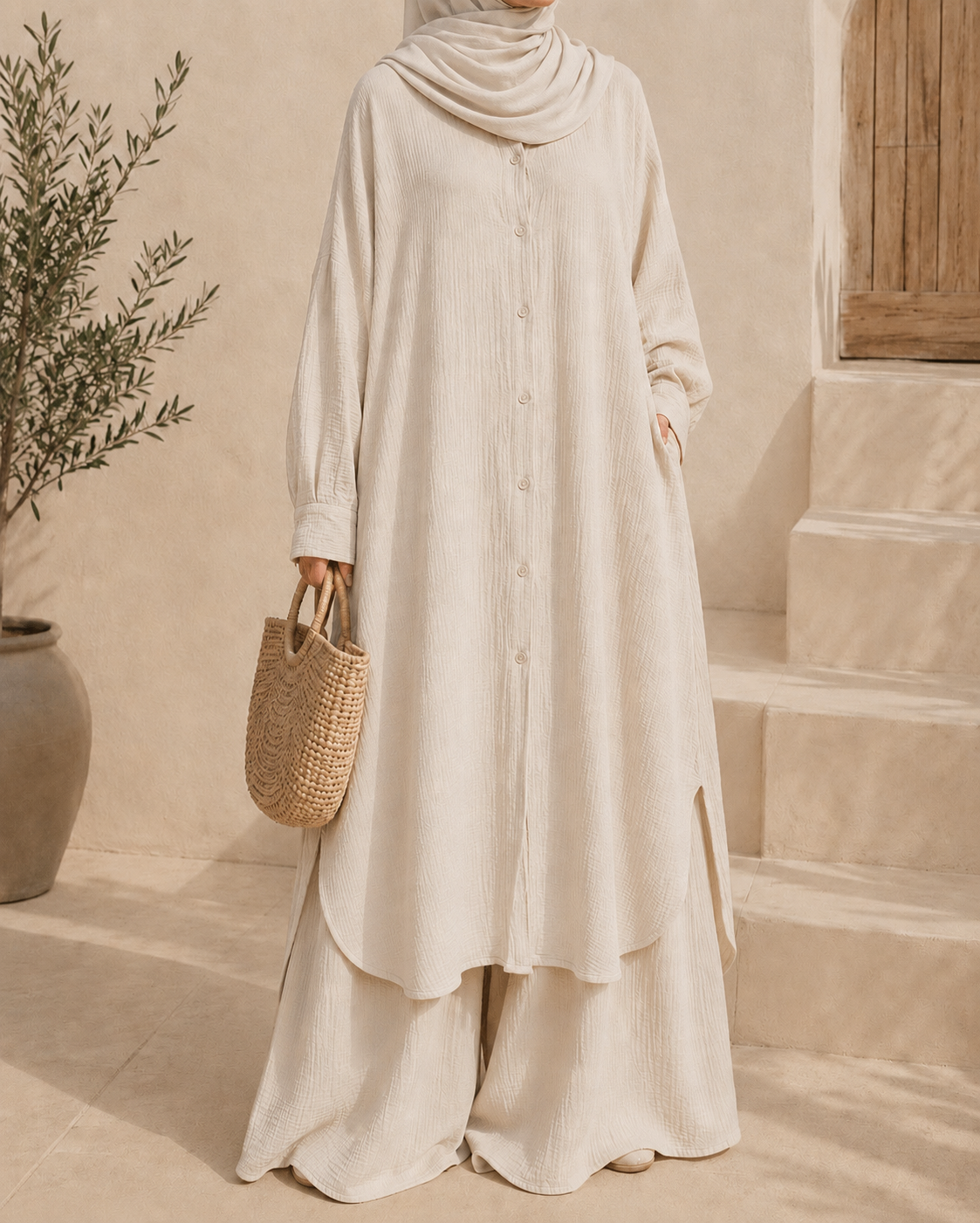 Ensemble Oversize  – 100% Coton Texturé