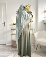 Khimar 3 voiles mousseline vert menthe