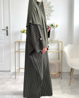 Abaya élégante à rayures verticales pour femme voilée