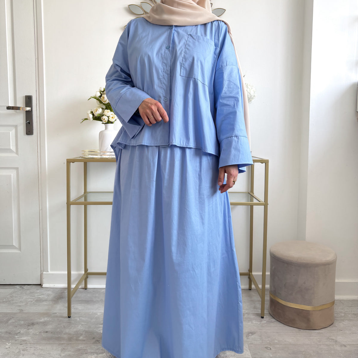 Ensemble Modeste Coton – Jupe Chemise Oversize Femme Musulmane