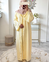 kimono et robe sans manches jaune