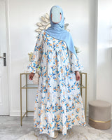 robe blanche modeste fleurie