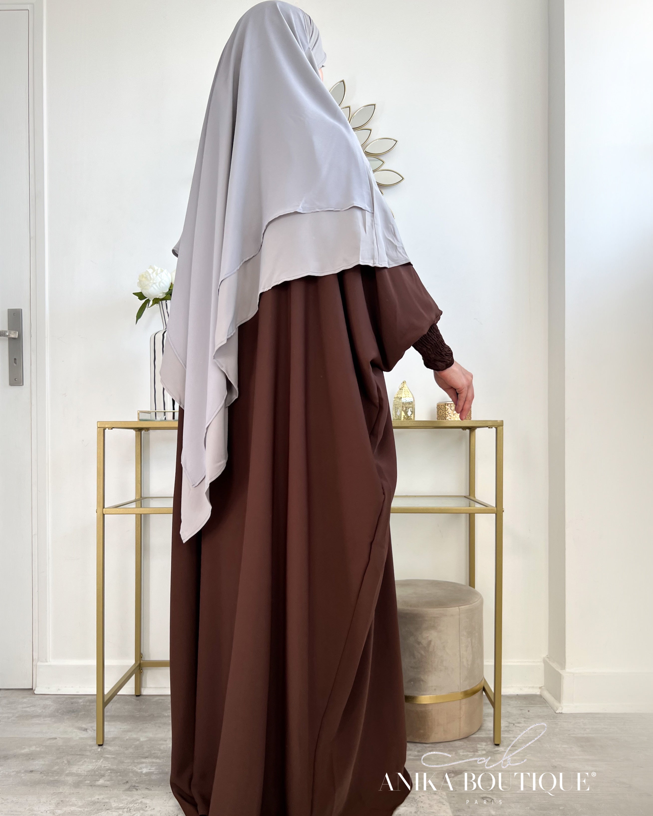 Khimar moyen 2 voiles bi-matière
