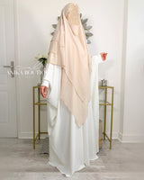 Khimar 3 voiles mousseline beige