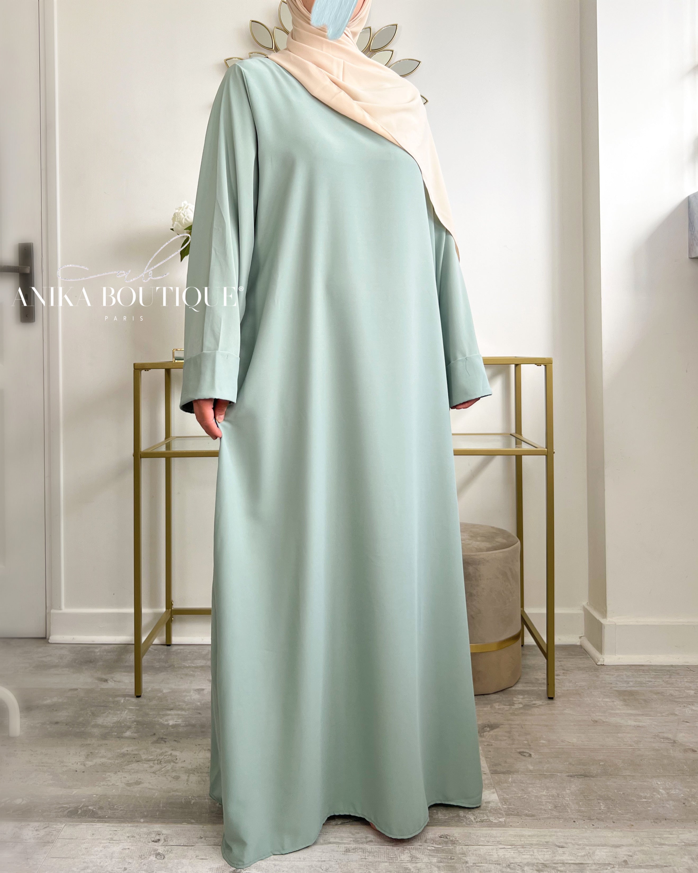 Abaya basic vert d’eau