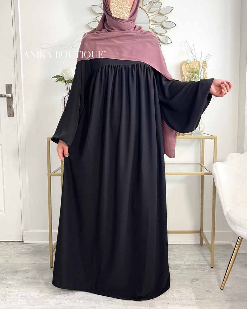 Abaya Namra soie de medine manches bouffantes