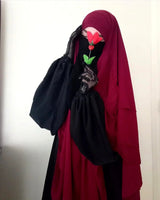 Khimar 3 voiles mousseline bordeau