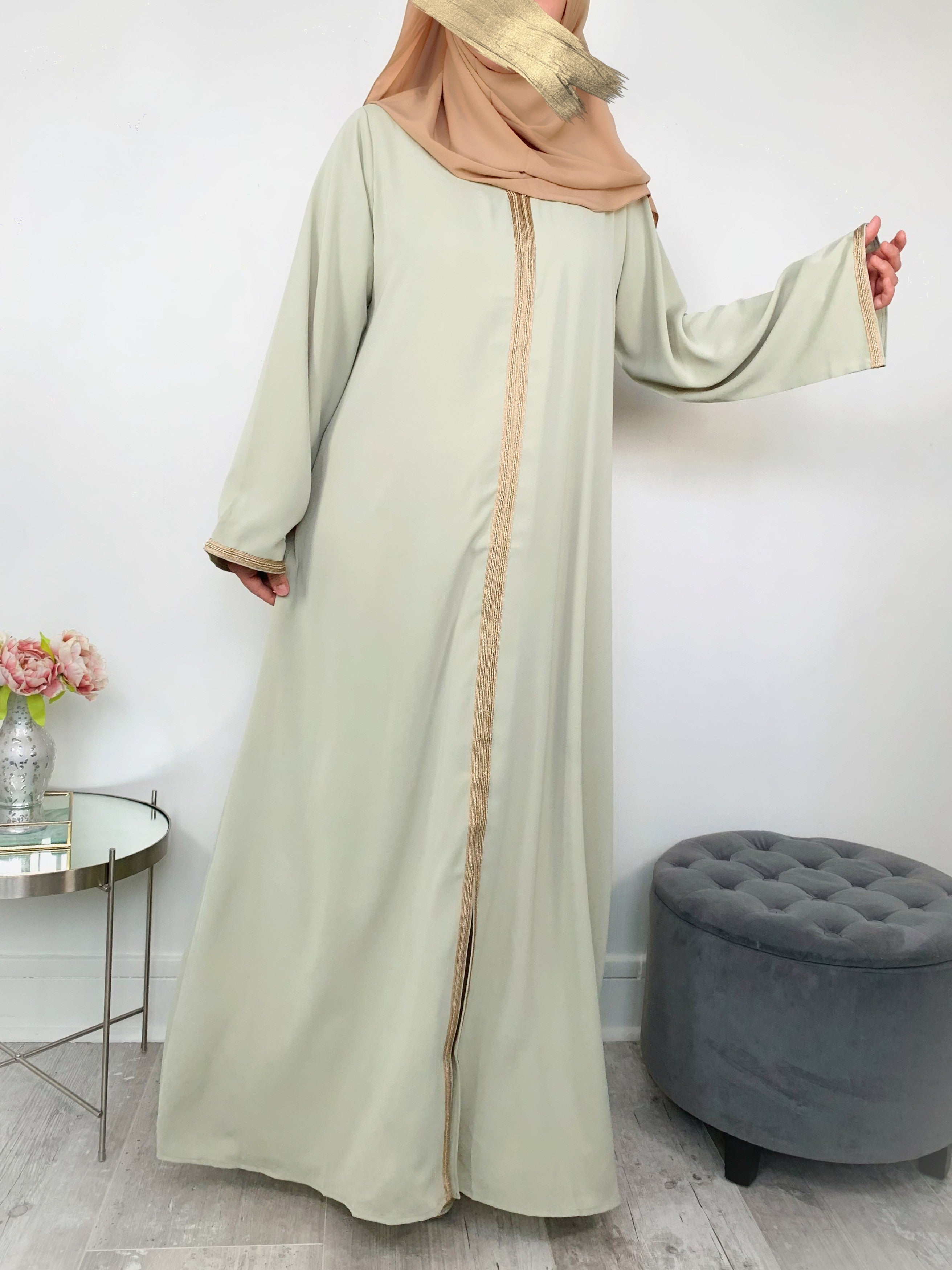Robe orient vert dorée adulte