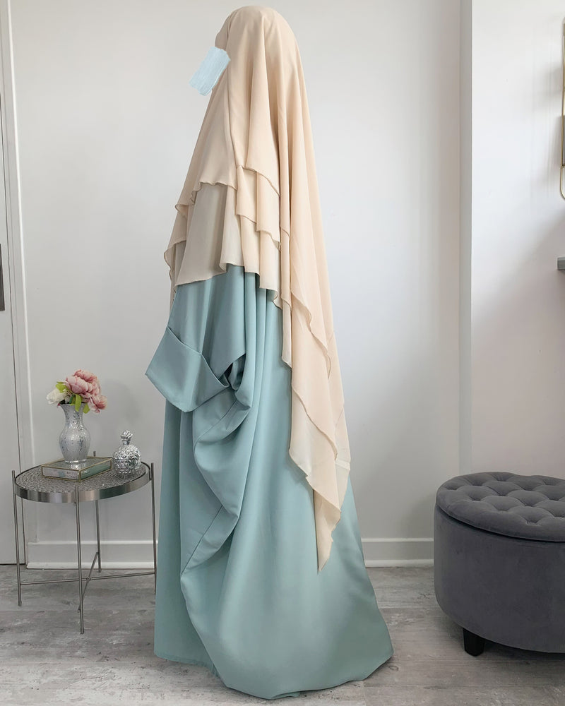 Khimar 3 voiles mousseline beige