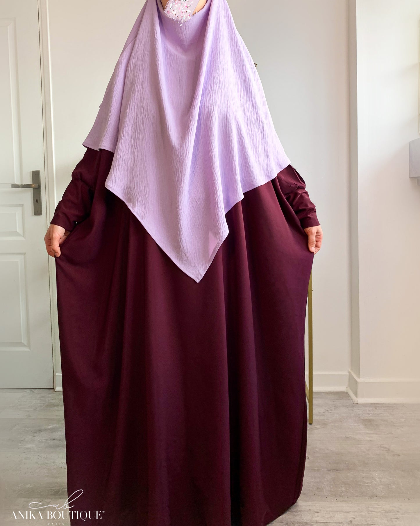 Abaya saoudienne prune