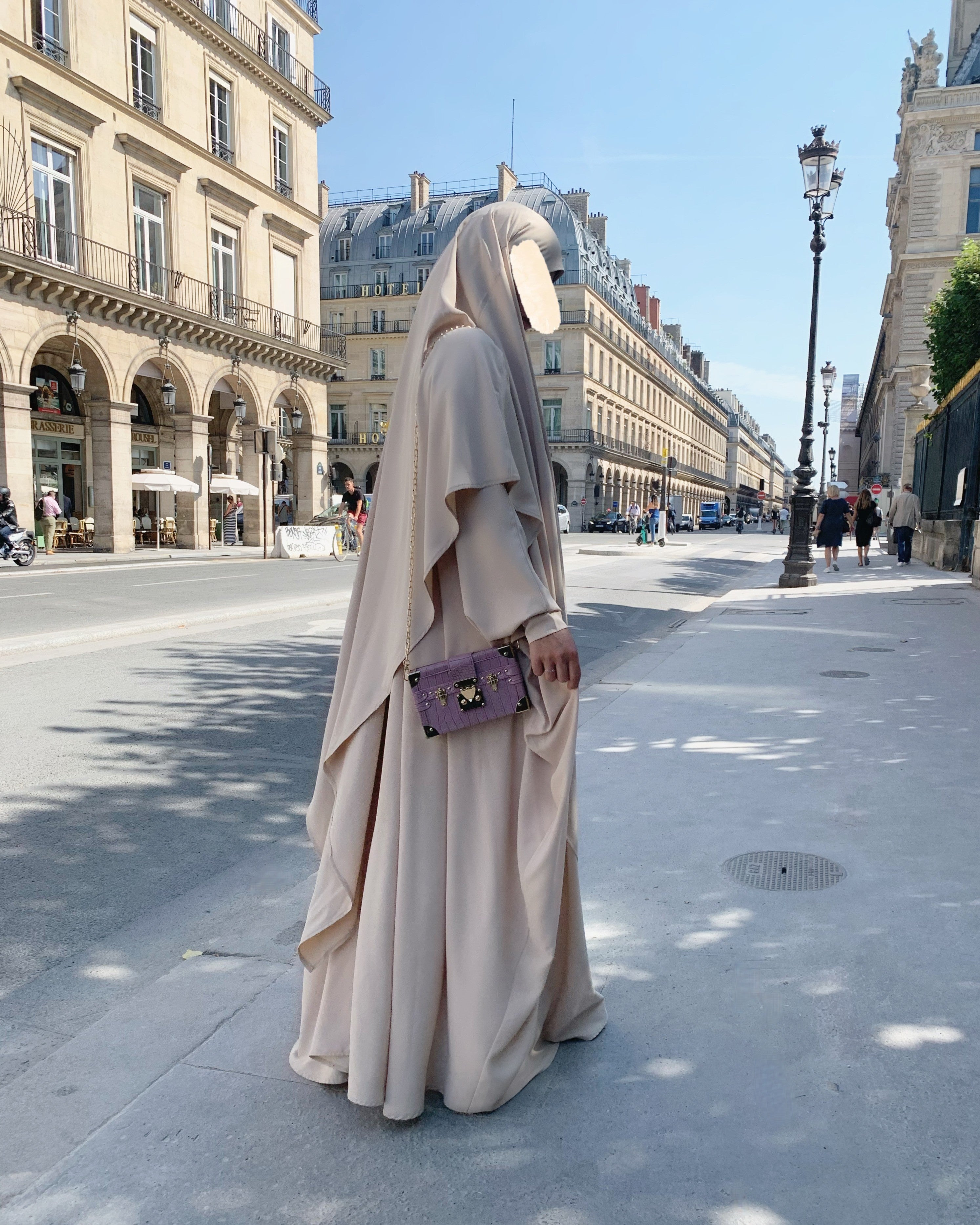 Abaya Nissa écru  soie de medine
