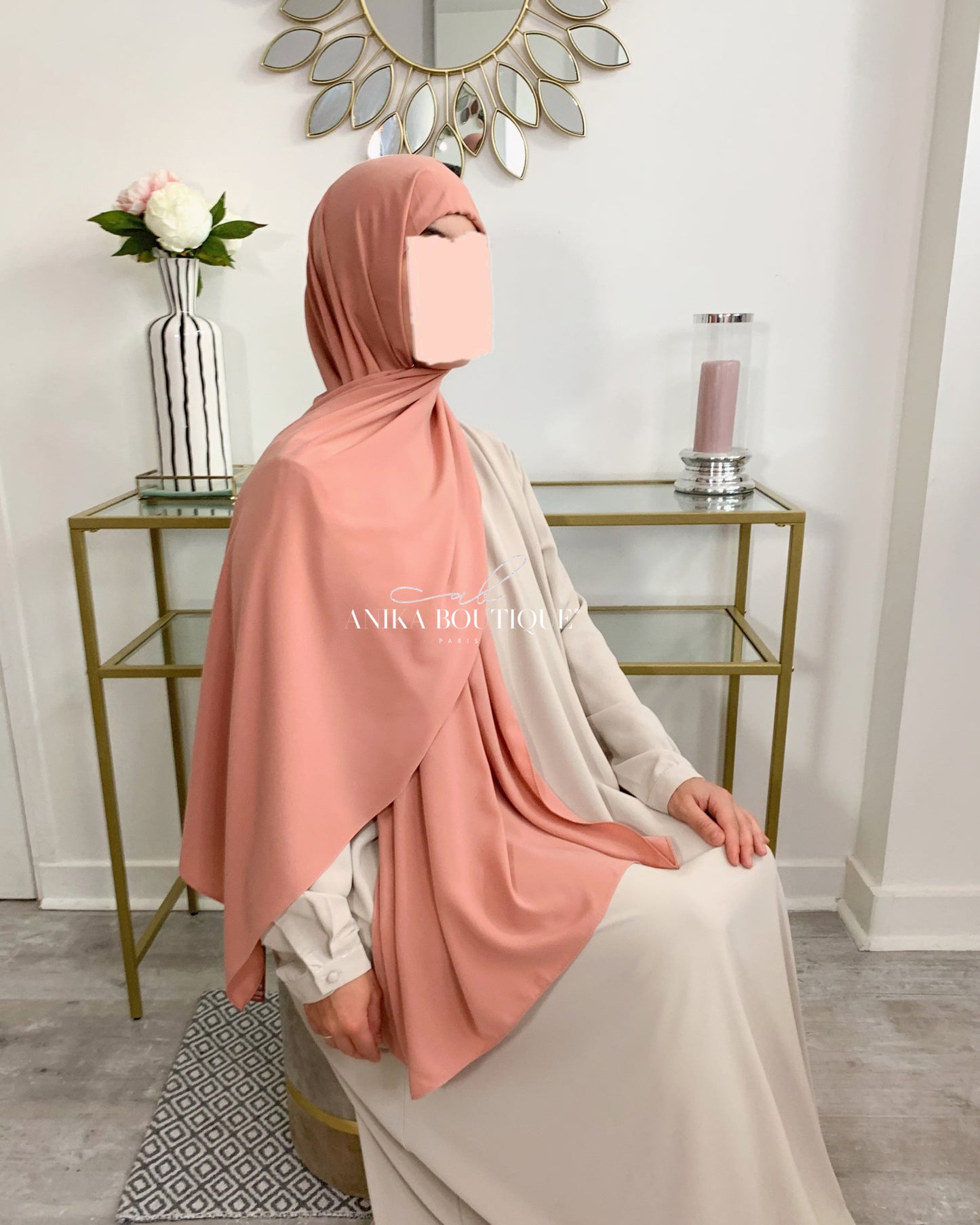 Hijab soie de Medine avec bonnet