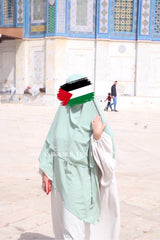 Khimar 3 voiles mousseline vert menthe