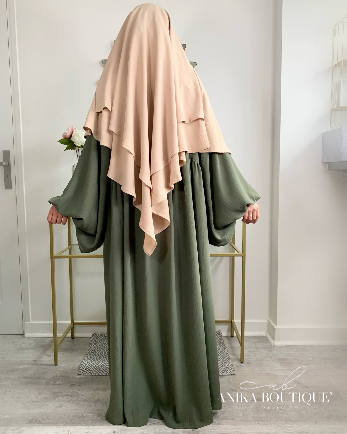 Khimar jazz deux voiles beige