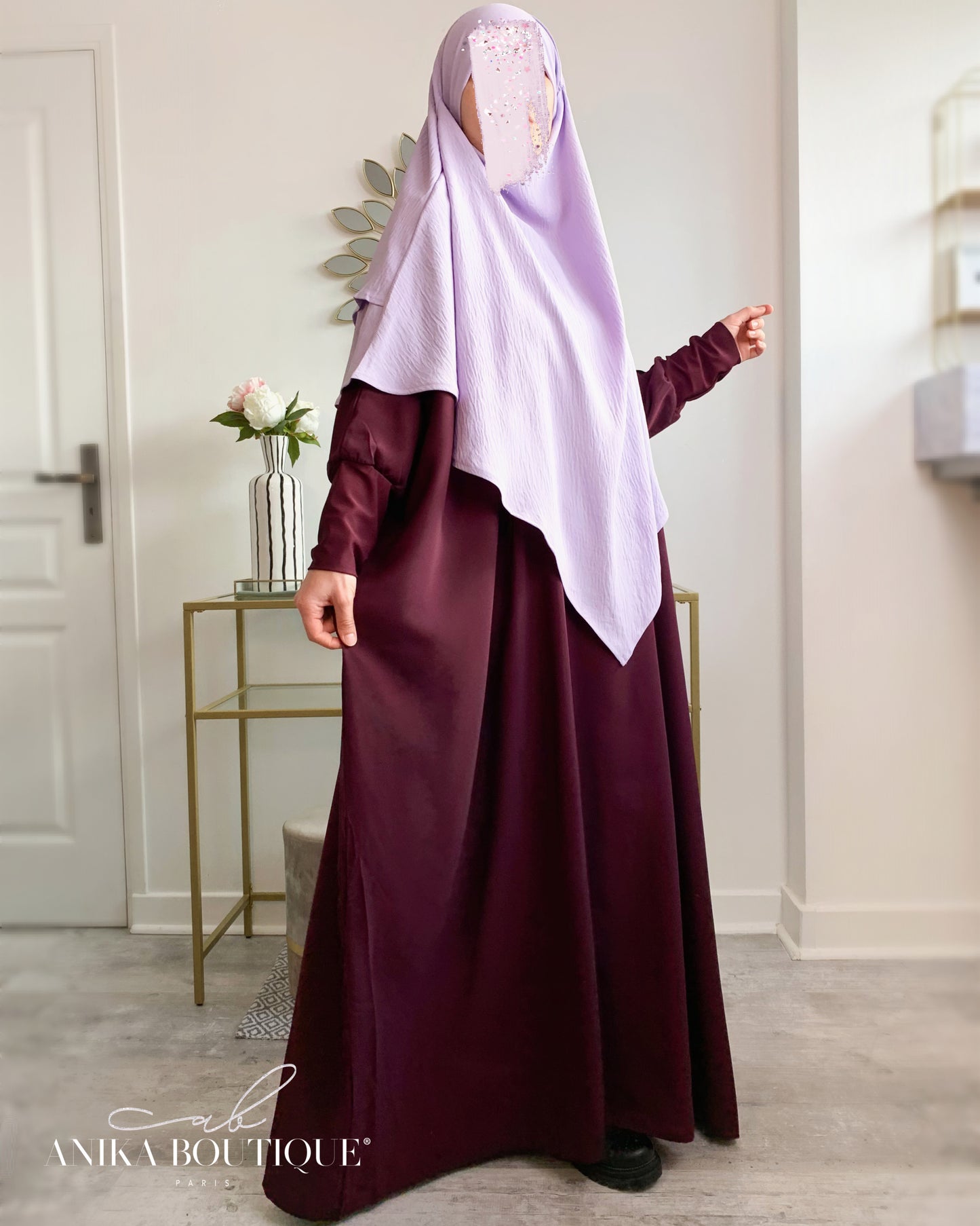 Abaya saoudienne prune
