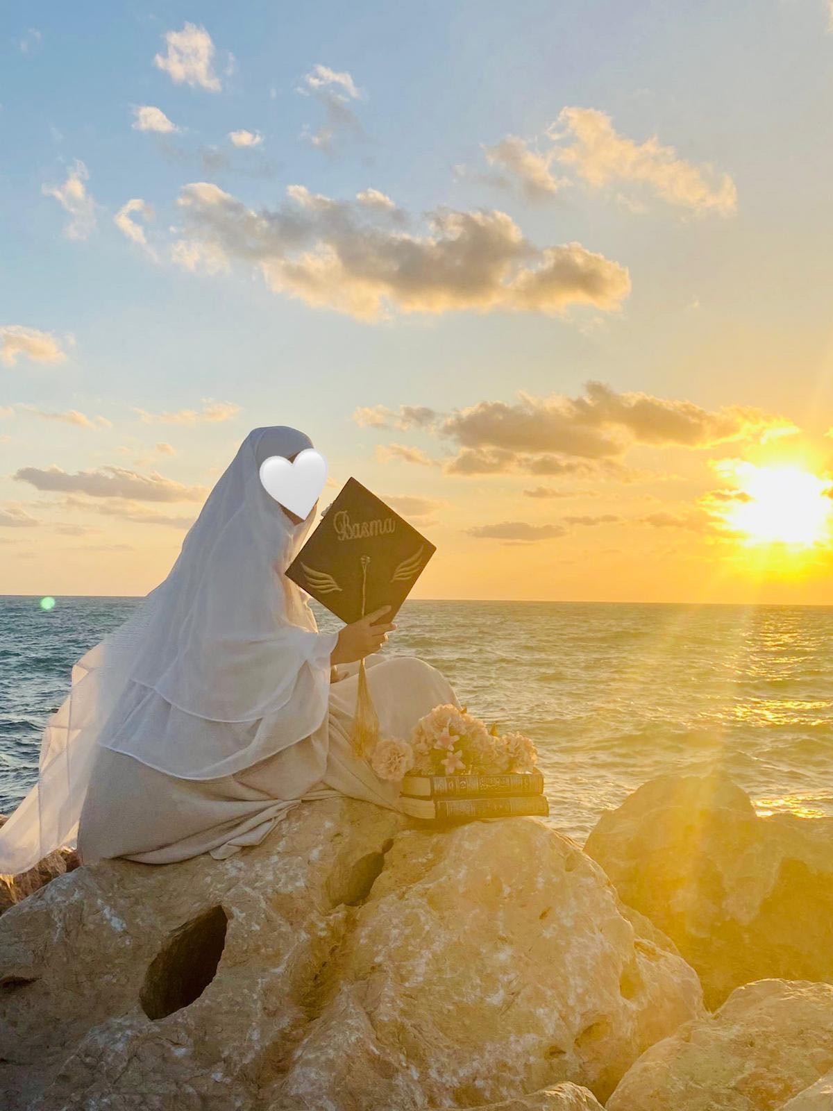 Khimar 3 voiles mousseline blanc