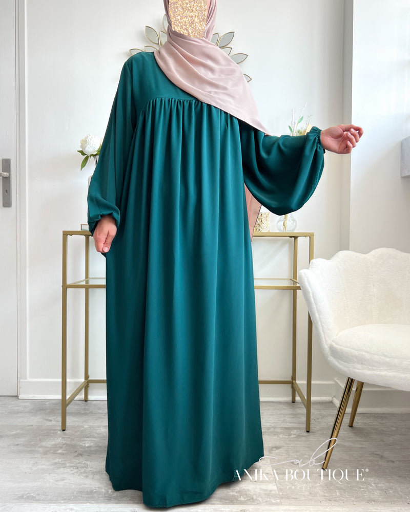 Abaya Namra soie de medine manches bouffantes