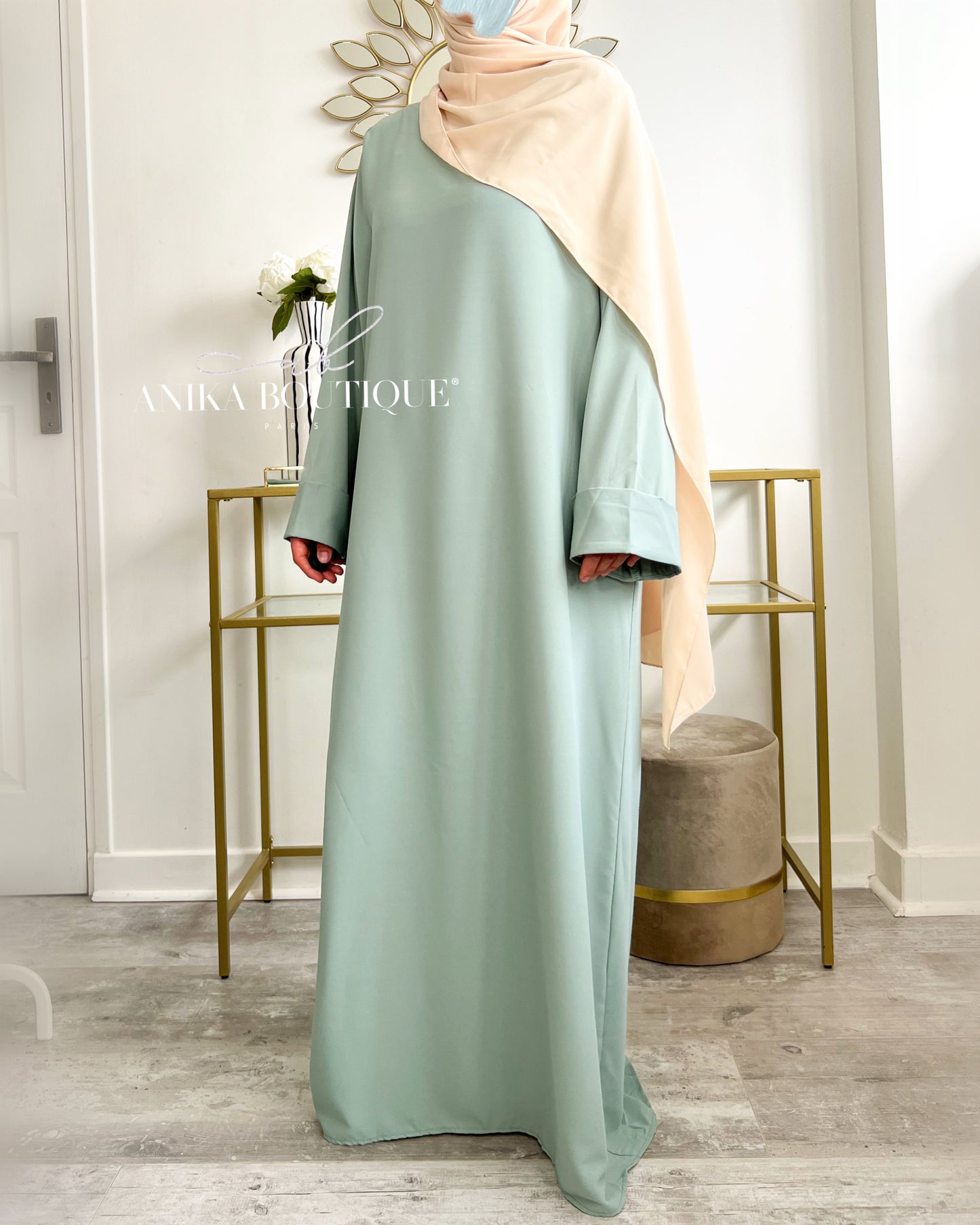 Abaya basic vert d’eau