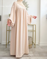 Abaya Namra soie de medine manches bouffantes
