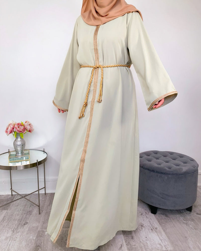 Robe orient vert dorée adulte