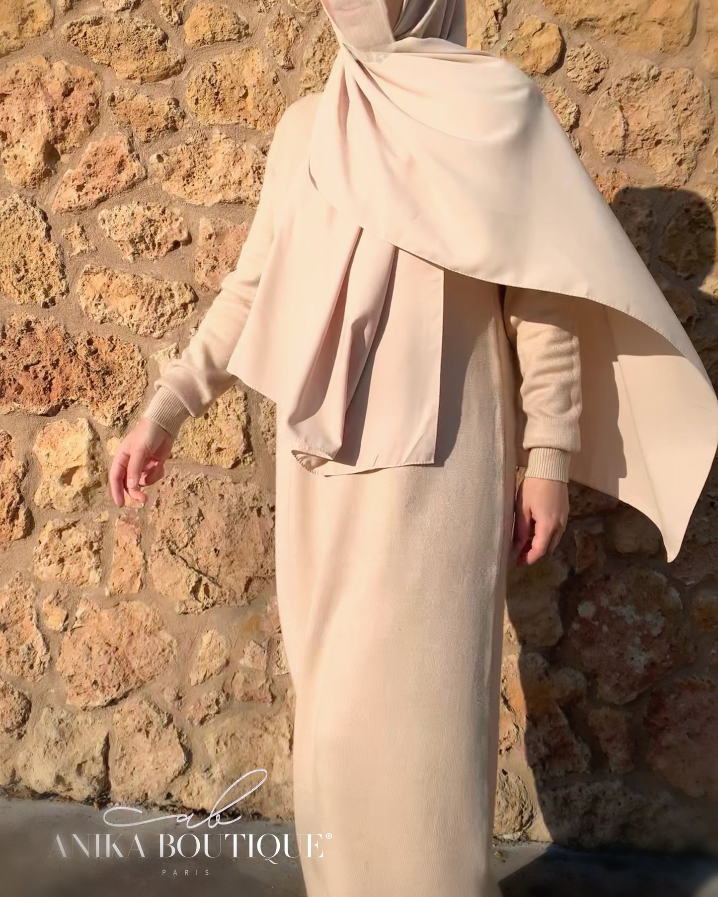 Hijab soie de Medine avec bonnet